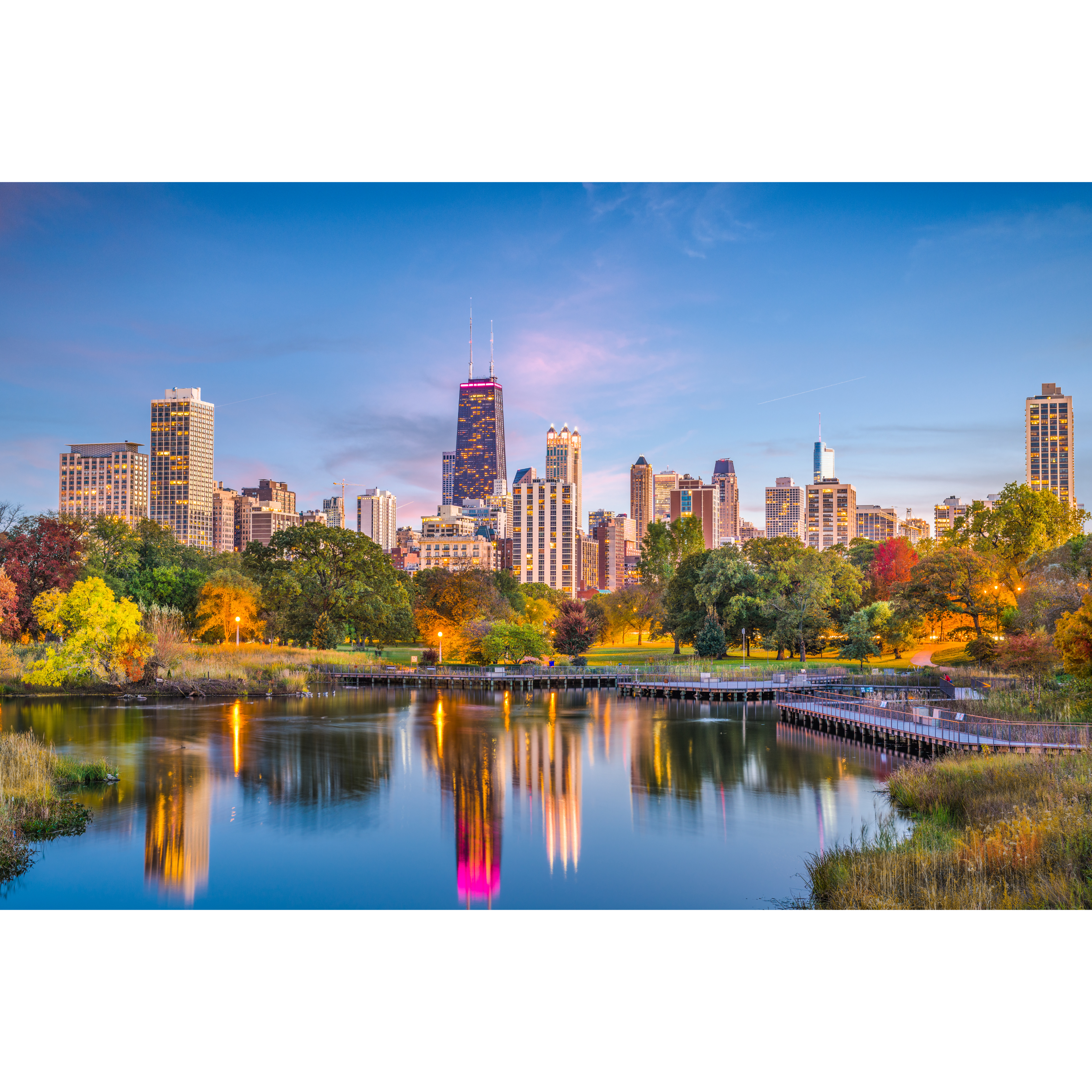 Rolling Meadows and Chicago Illinois Skyline